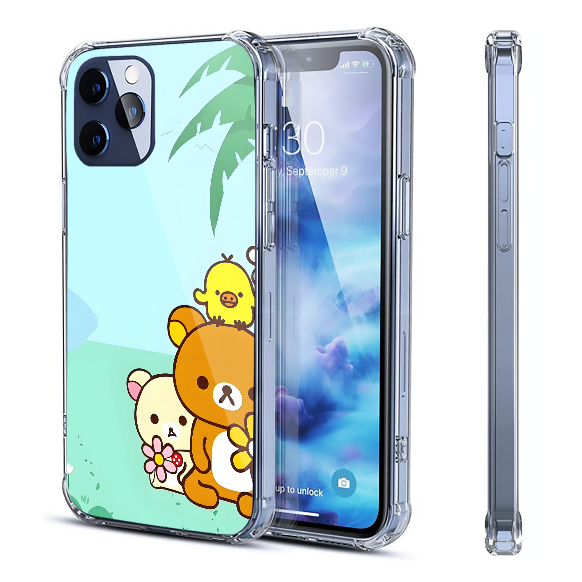 （画像用） リラックマ リラックマ キイロイトリ Rilakkuma Korilakkuma Kiiroitori 【iPhone 12シリーズ対応】透明スマホケース（クリアソフトケース）